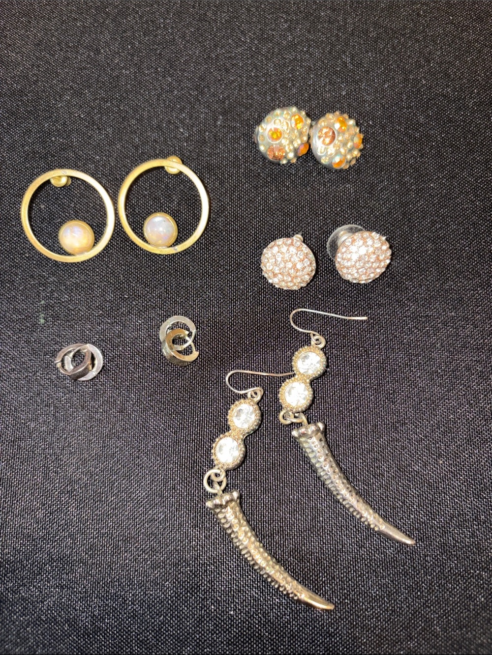 Gold and Silver Mixed Earrings Set - Sparkling Dangle and Stud Collection